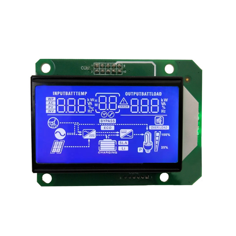 custom Inverter LCD China LCD supplier Monochrome HTN Blue segment LCD display