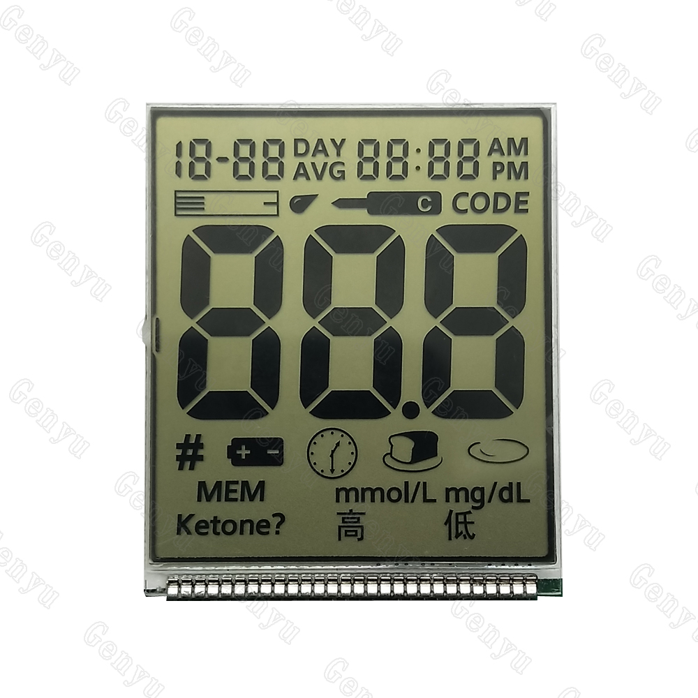 Custom Cheap Glucometer LCD Screen Sphygmomanometer LCD display Blood Glucose Meter LCD