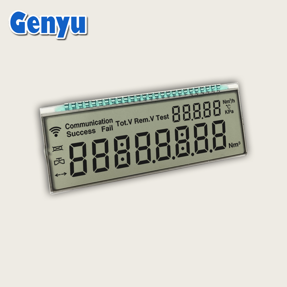 Positive Metal Pin Monochrome 7 Segment LCD HTN LCD Display For Gas Meters