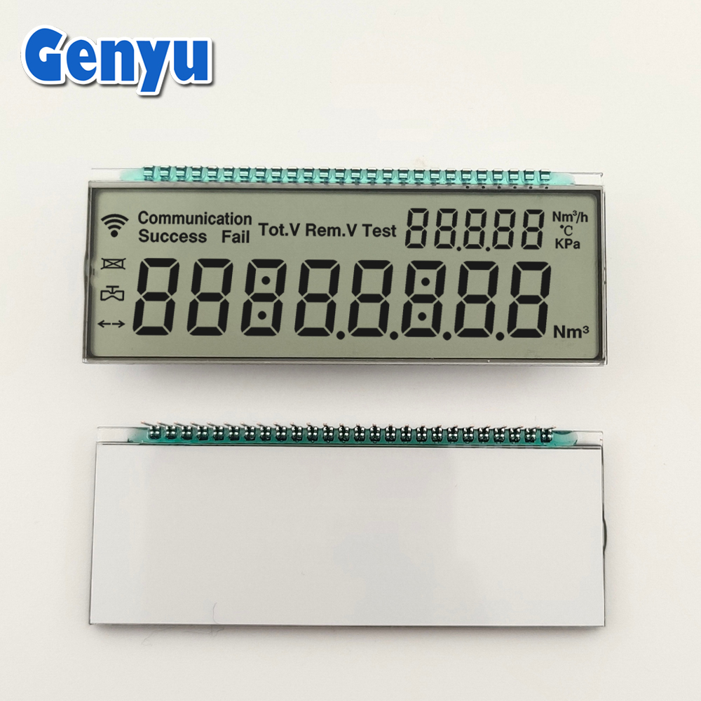 Positive Metal Pin Monochrome 7 Segment LCD HTN LCD Display For Gas Meters