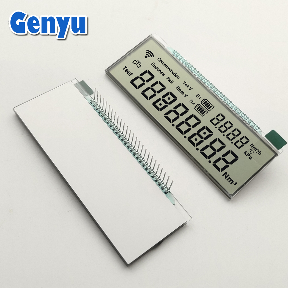 Custom Size Monochrome HTN Grey Color Segment LCD Display For Gas Meters