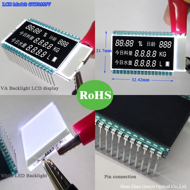 Custom High Contrast VA Black White LCD Screen Temperature Mono LCD Display Segment LCD 