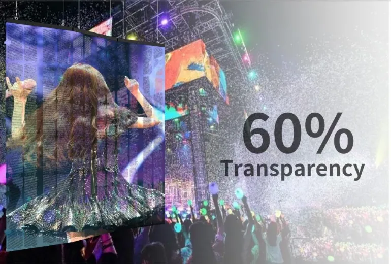 IP65 Outdoor Transparent Led Screen For Rental
