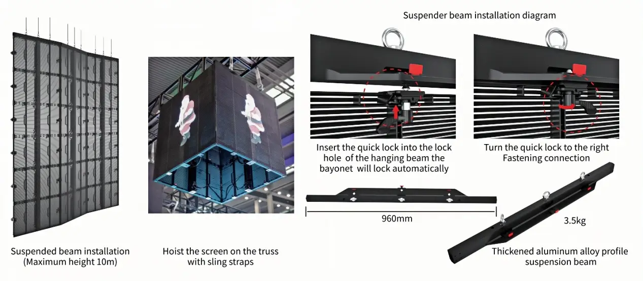 IP65 Outdoor Rental Billboard Transparent Led Screen