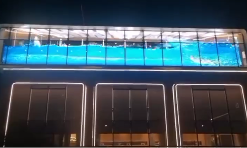 Crystal Film LED Screen For Escalator Project
