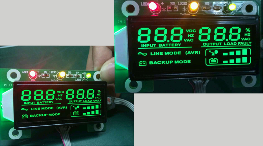 Cusotm LCD Display Monochrome VA Black Segment LCD Module For UPS Power