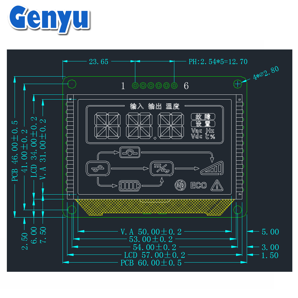 HTN STN Blue 4 digits 7 Segment Display COB display modules