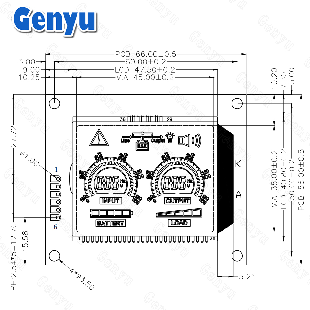 COB TN Positive LCD Display PCB board Module Tn Htn Segment LCD