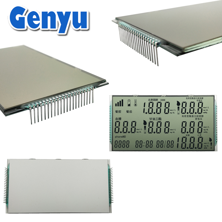 Tn Htn Stn Va LCD 8 Digital Monochrome Segment display for Blood glucose meter and blood pressure meter display