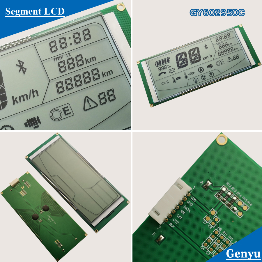 Custom LCD Speedometer LCD display module HTN Positive with PCB Board