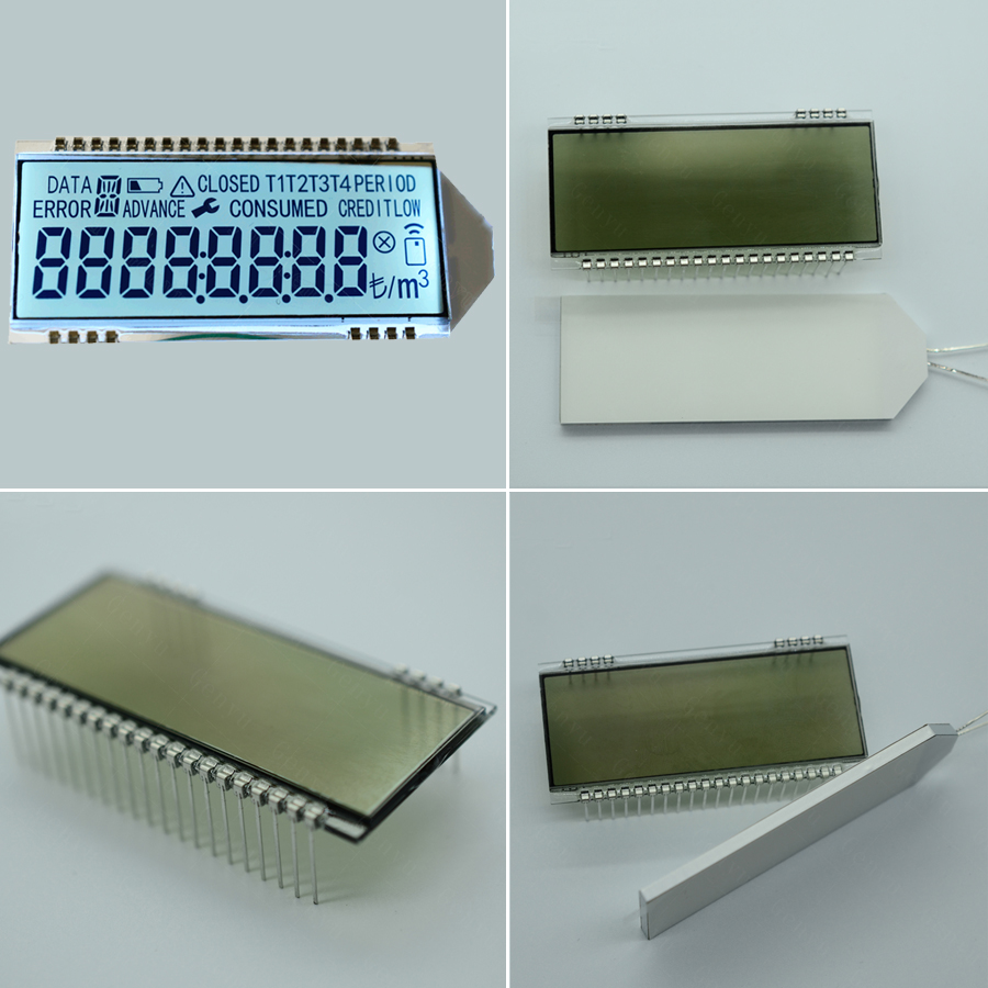 China LCD Factory Customized Smart Electricity Meter Monochrome Segment LCD Display