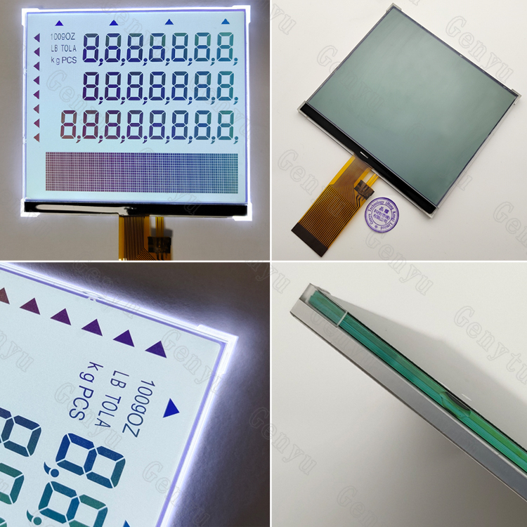 China Factory Custom Fstn LCD White LED Backlight Segment LCD For Electronic scale