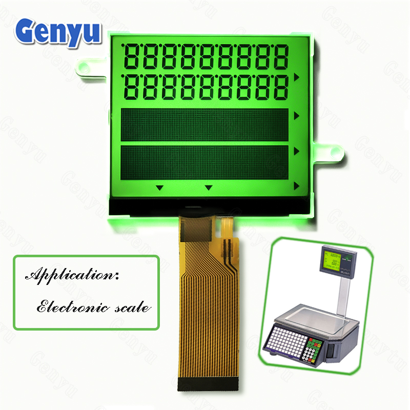 China Factory Custom STN Y-G LCD Green LED Backlight Segment LCD For Electronic scale