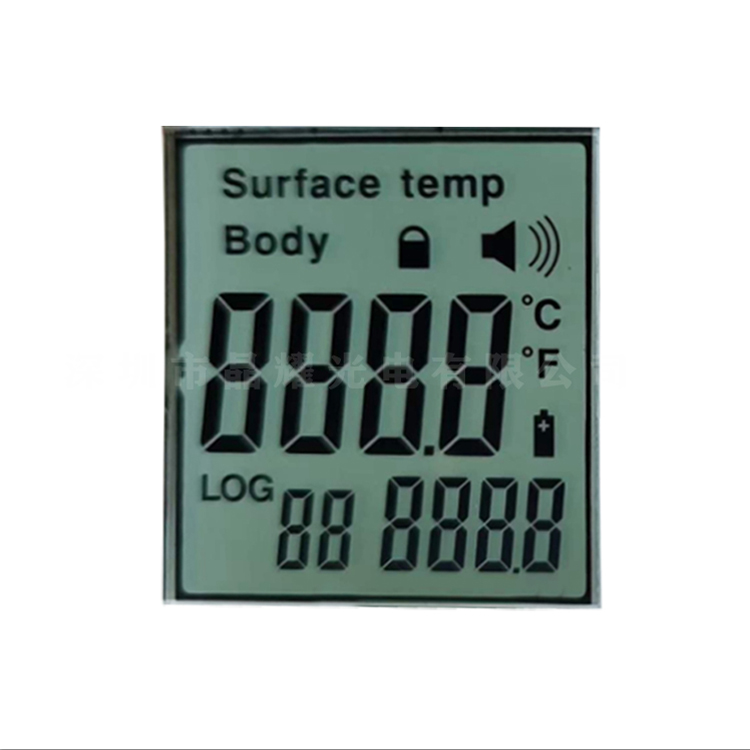 Custom TN LCD with RGB LED for Thermometer Display Segment LCD