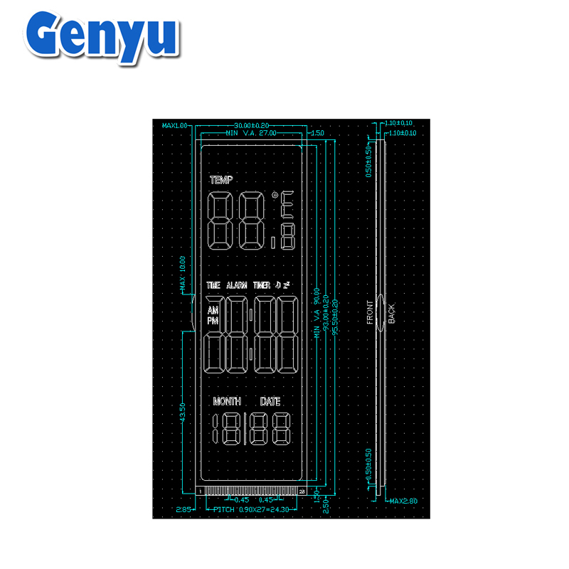 Monochrome HTN Blue color LCD Screen Segment display LCD Desk lamp LCD Display