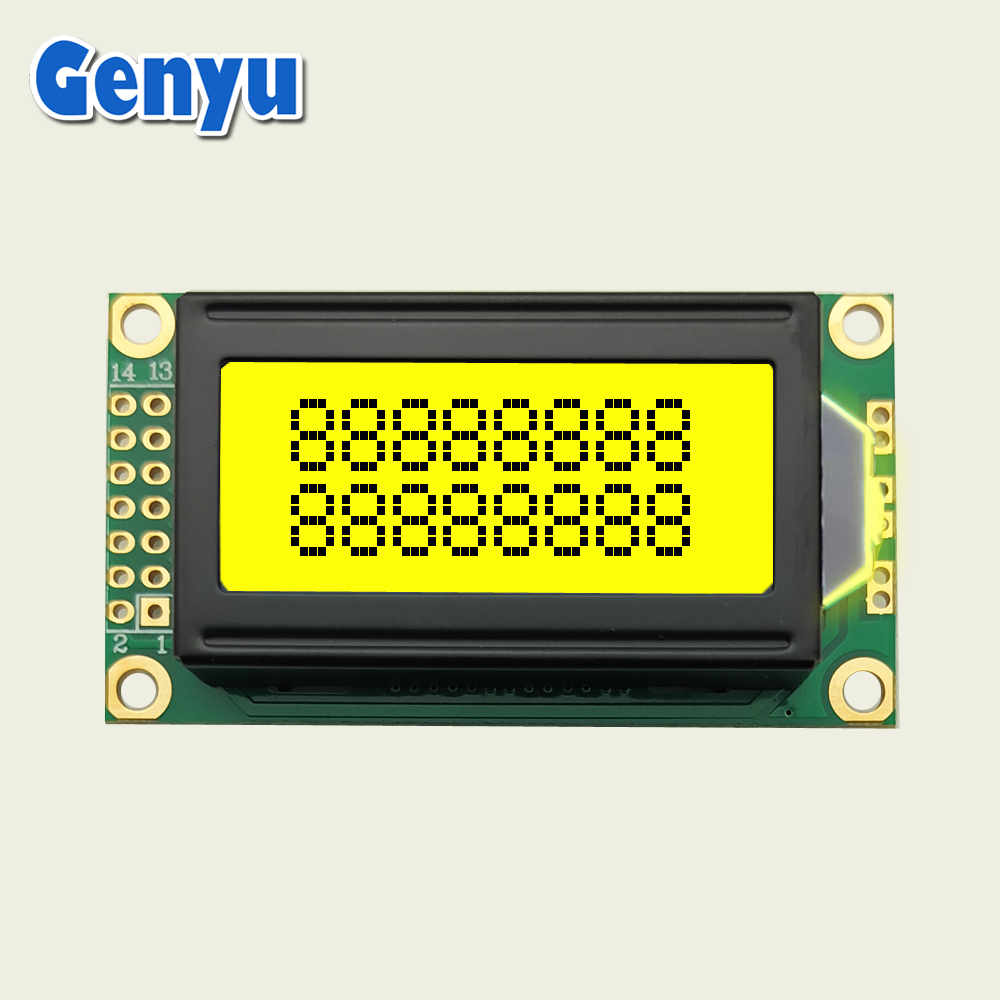 0802 Standard LCD Module Yellow-Green 8x2 Character Lcd Module