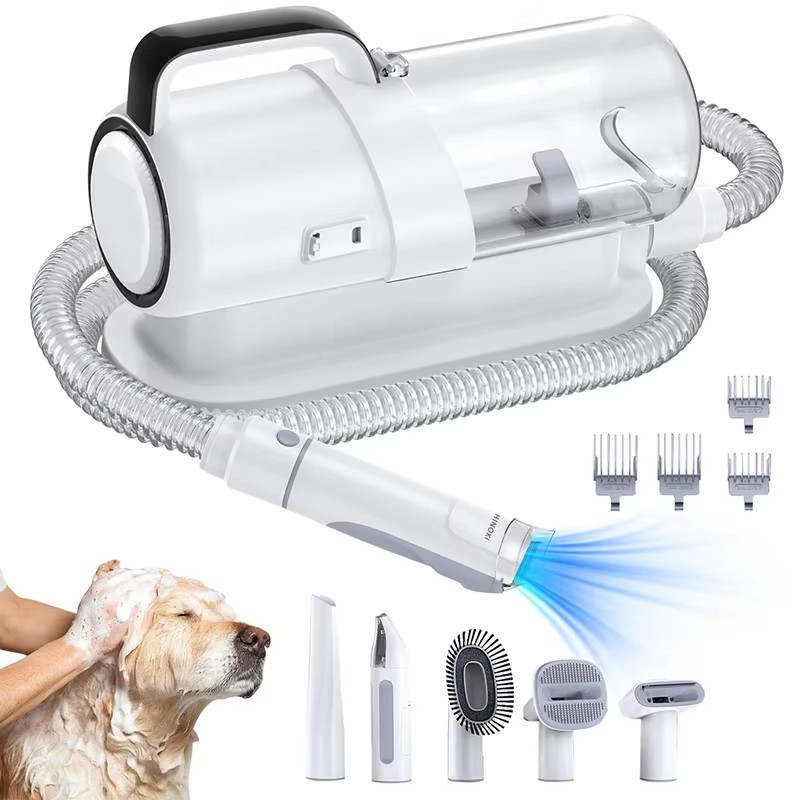 Portable 3 Suction Mode Electric Pet Cleaning Grooming Kit 5-In-One Brush Dog Cat Saloon Tool Grooming Vacuum Cleaner Set Kit