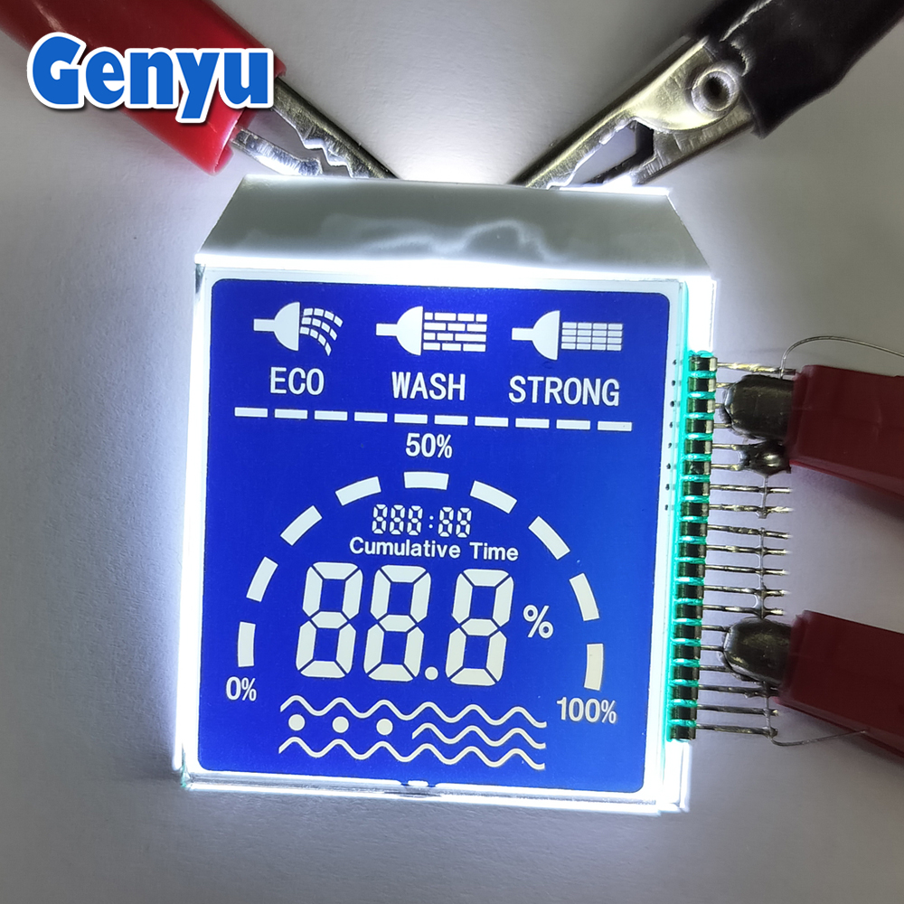 Custom HTN LCD Blue Water Meter Segment LCD Display