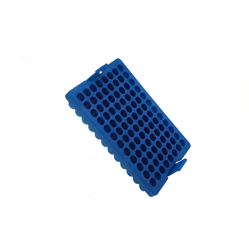 Custom made blue medical injection tube bracket