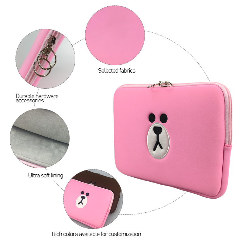 Cute Bear Computer Laptop Tablet Soft Case Bag