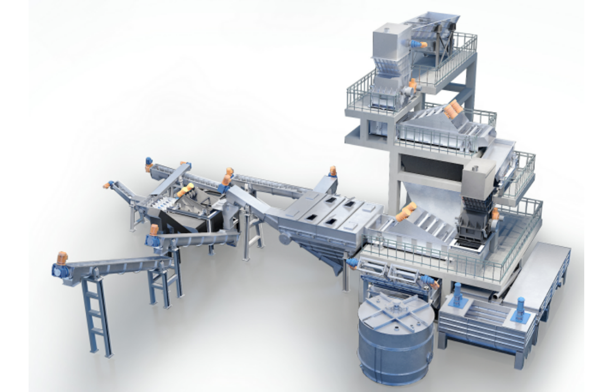 50T per day automatic crusher and sorting system for scrap lead battery recycle machine 