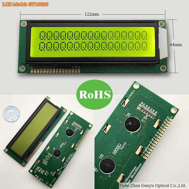 1602 lcd panel 5V 3.3V Green big character lcd display screen module 16x2