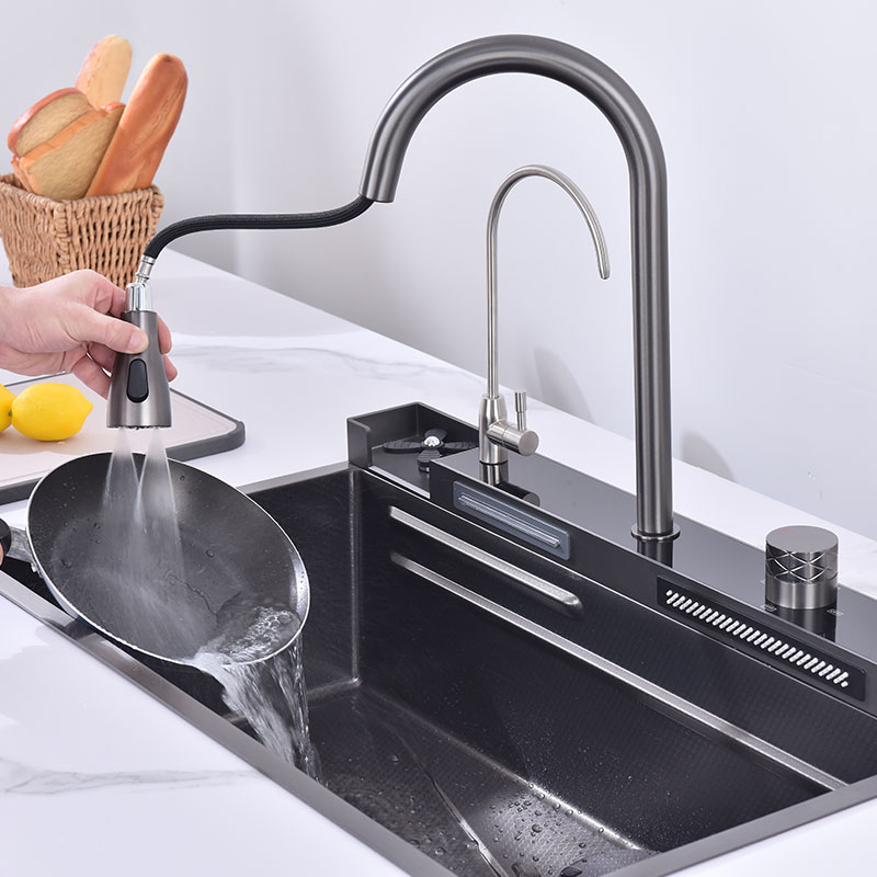 Multi-functional kitchen sink with Cup Washer