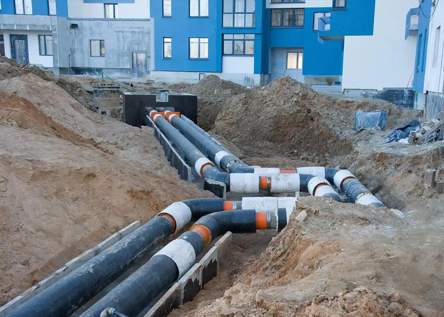 Electric heating cables are used to prevent freezing of pipelines in highly polluting enterprises