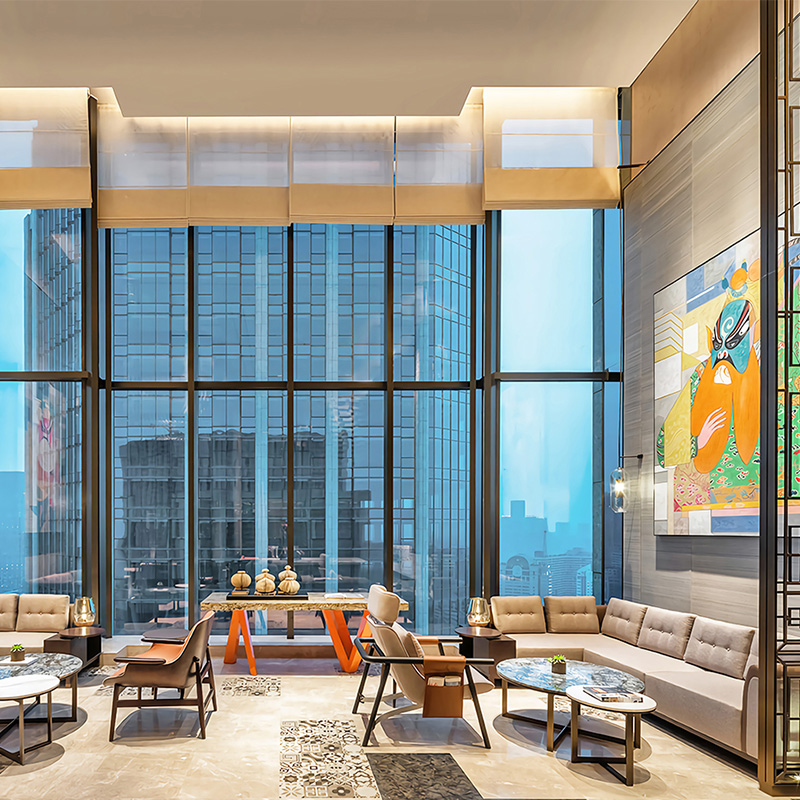 Hotel Interior Wall Paneling Decoration Lobby Reception Screen