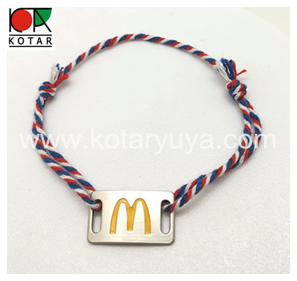 Fashion Metal Plate with Rope Bracelet