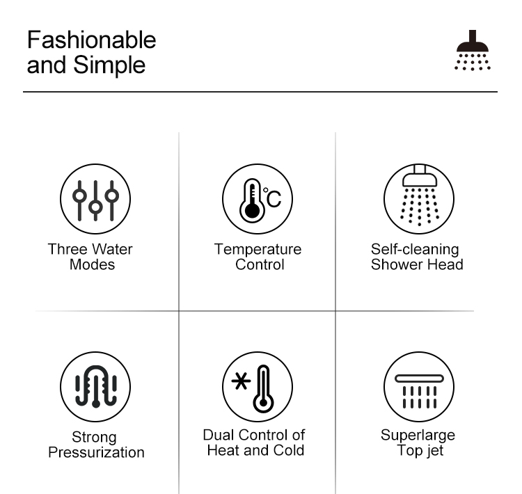 Piano Key Multifunction Shower Set (1101-101B)