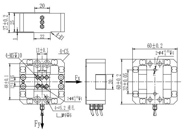  3 Axis Force Sensor T504E