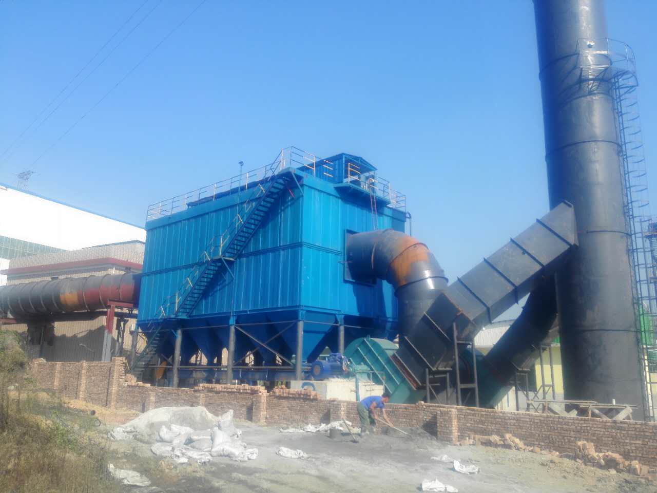 Lufeng Factory Sell Big Baghouse Pulse Jet Dust Collector Bag Filter  for rotary furnace of scrap lead battery recycle 