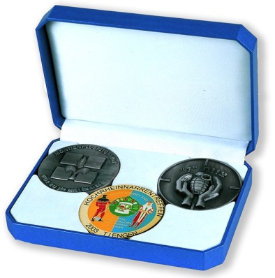 Metal coins showcase specific themes or commemorate events