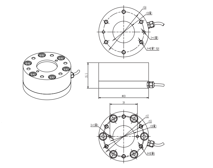  6 Axis Force Sensor T521