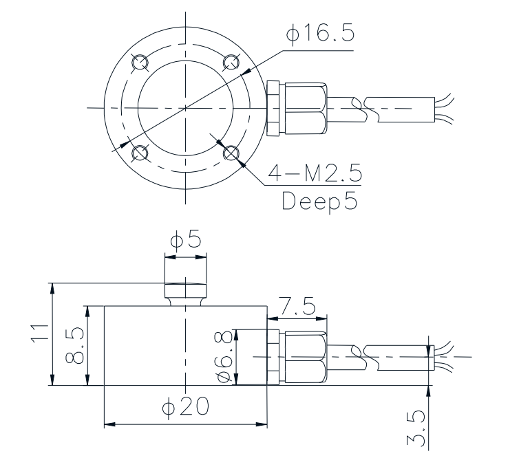 Miniature Compression Load Cell T102