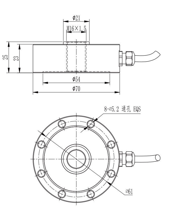  Flange Compression Force Sensor R167