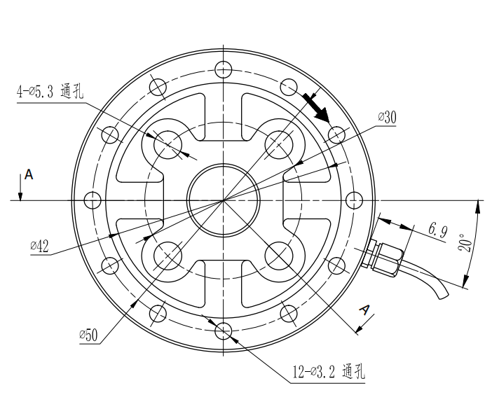  Robot Joint Torque Sensor F209C-58 (side out)