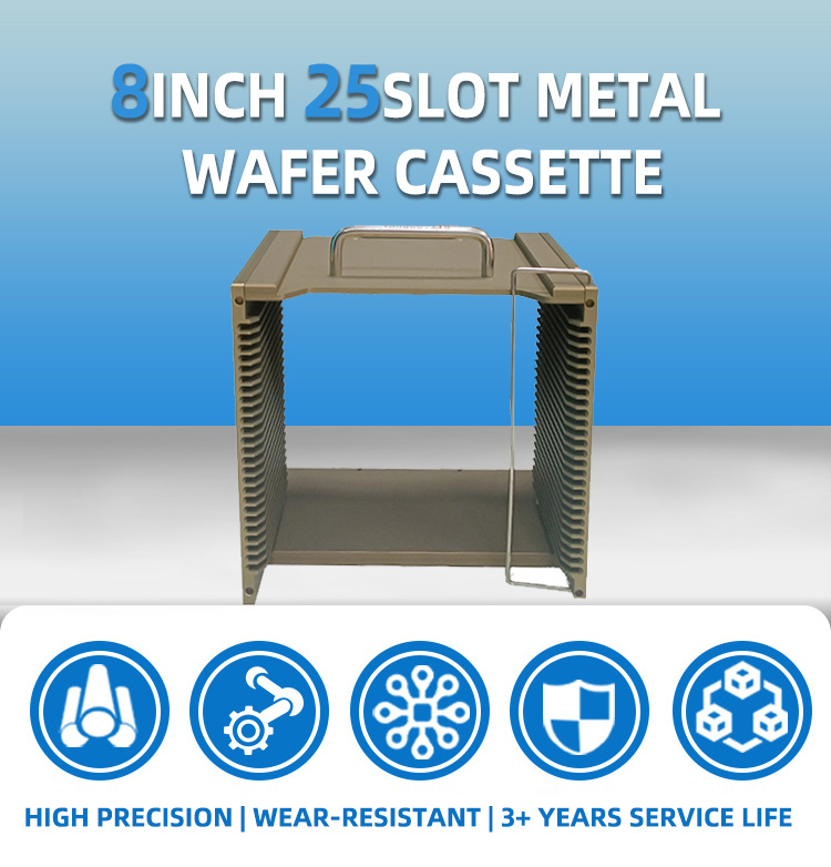 8 Inch 25 Slot Metal Wafer Cassette (6.35 Mm Slot Pitch)