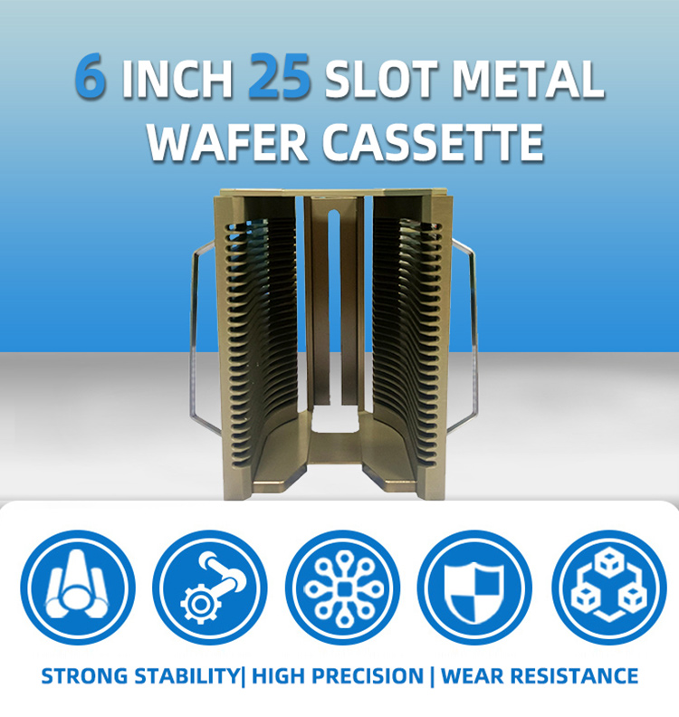 6 Inch 25 Slot Metal Wafer Cassette(6.3mm Slot Pitch)