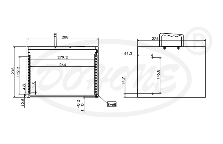 8 inch 25 Slot Wafer Frame Cassette (6.34mm Slot Pitch)