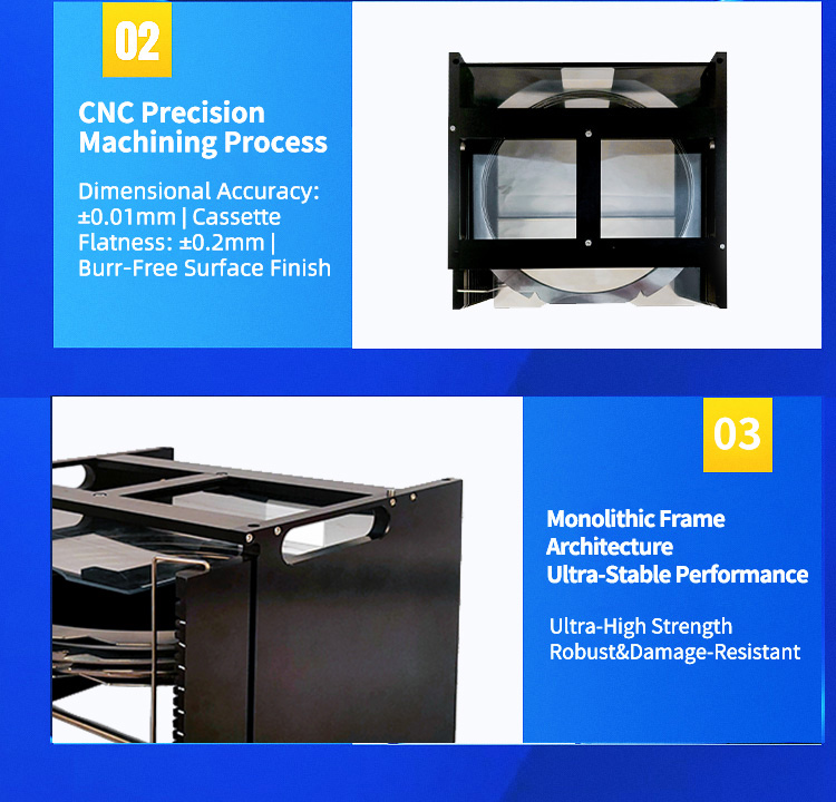 8 inch 25 Slot Wafer Frame Cassette with Auto-Locking Mechanism