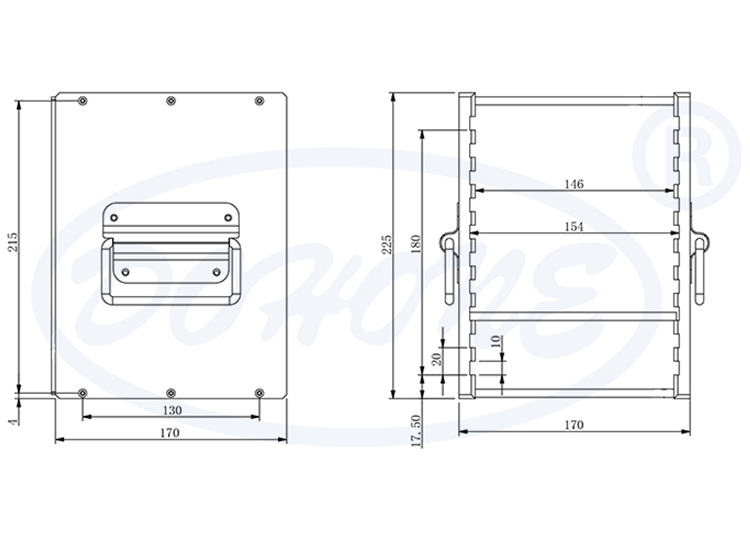 6 inch 10 Slot Wafer Expander Ring Cassette (20mm Slot Pitch)