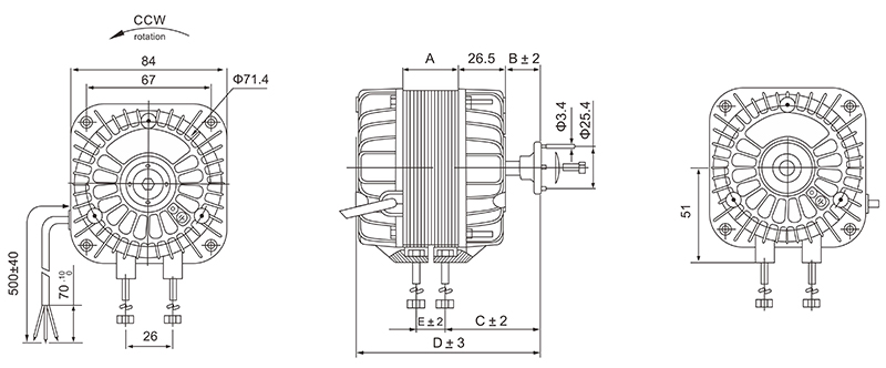 YZF 26 Shaded Pole Fan Motor