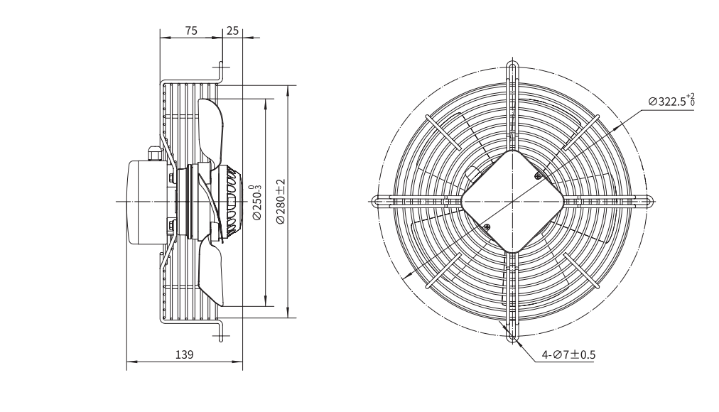 YWFΦ250 Refrigerator Fan