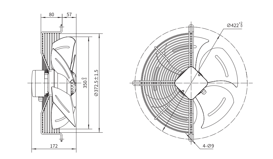 YWFΦ350 Round Axial Fan