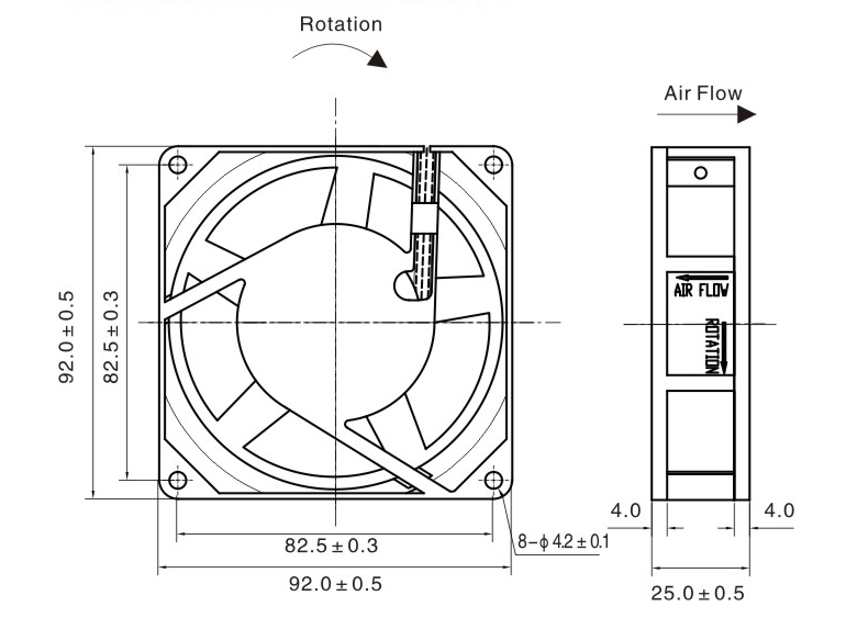 9225 Medical Device Silent Cabinet Exhaust Cooling Fan