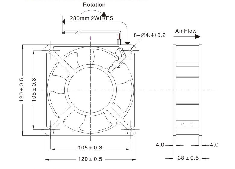 High Temperature Resistant Ac Cooling Fan