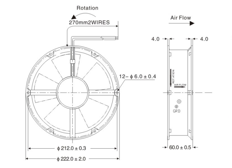 22060 Large Airflow Axial Flow Fan