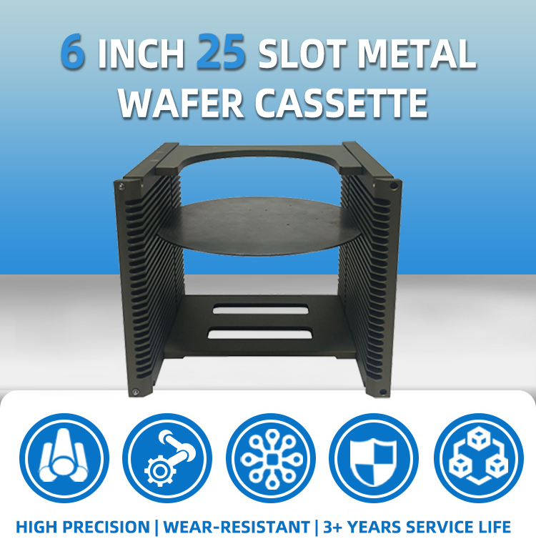 6 Inch 25 Slot Metal Wafer Cassette(4.74mm Slot Pitch)